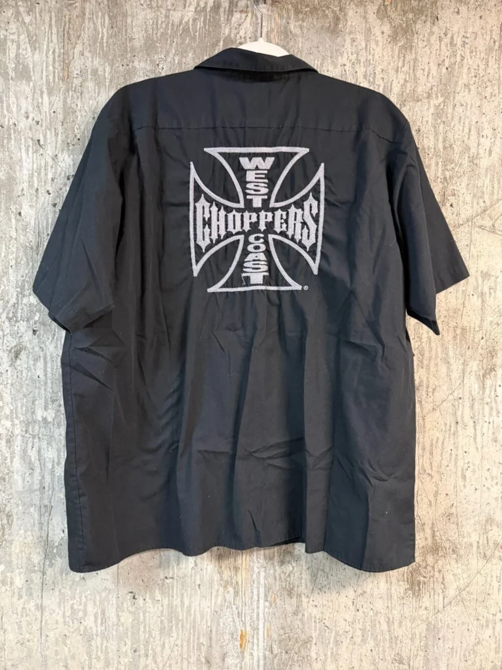 JESSE JAMES Men's Vintage West Cost Choppers Shop Shirt Size 2XL - Picture 2 of 4